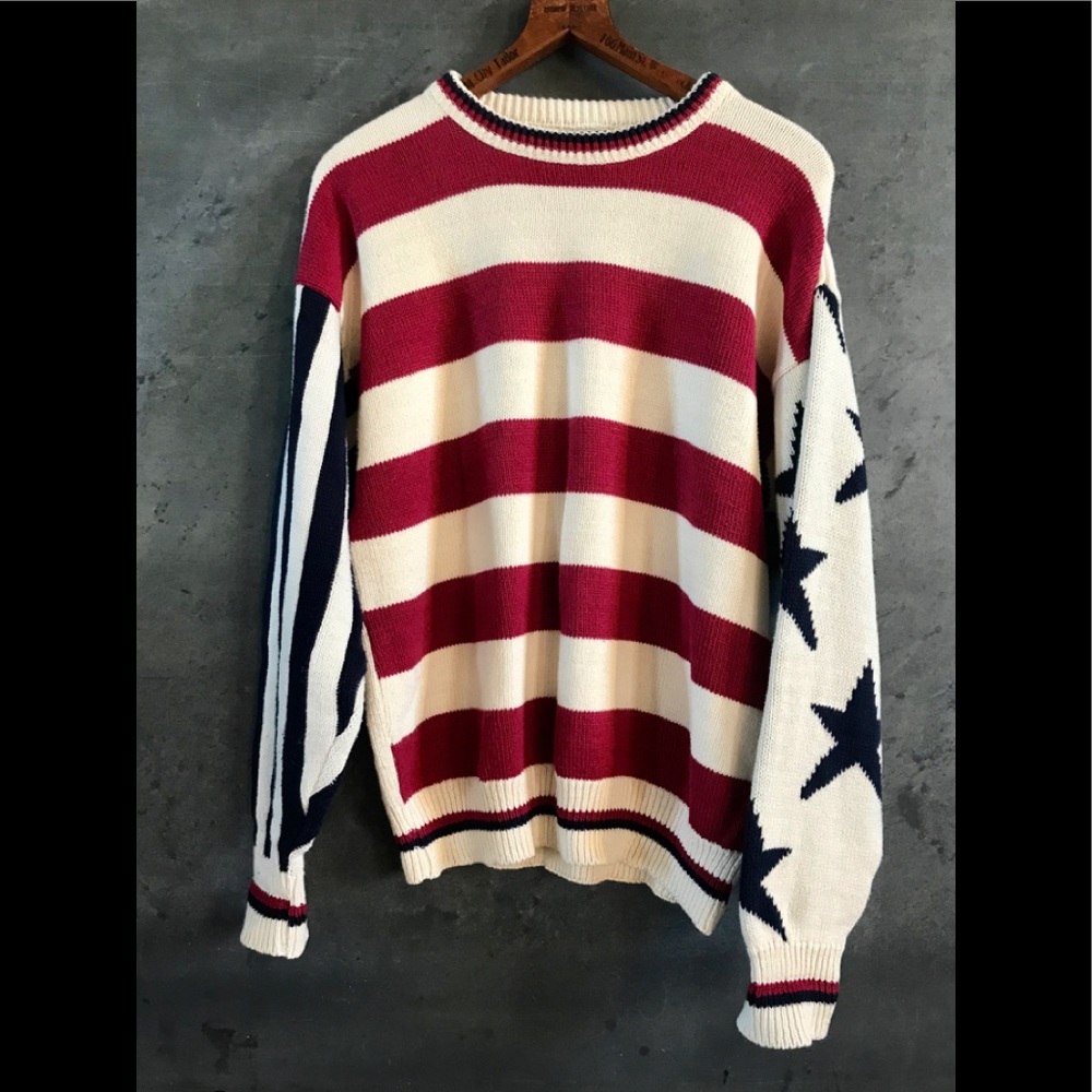 Old Glory stripes  and stars sweater